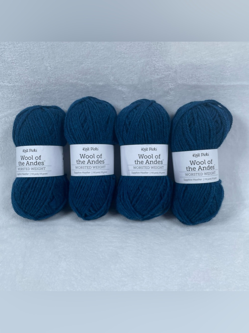 4 Skeins Knit Picks SAPPHIRE HEATHER Worsted Weight Yarn 110 Yds - FREE SHIP!